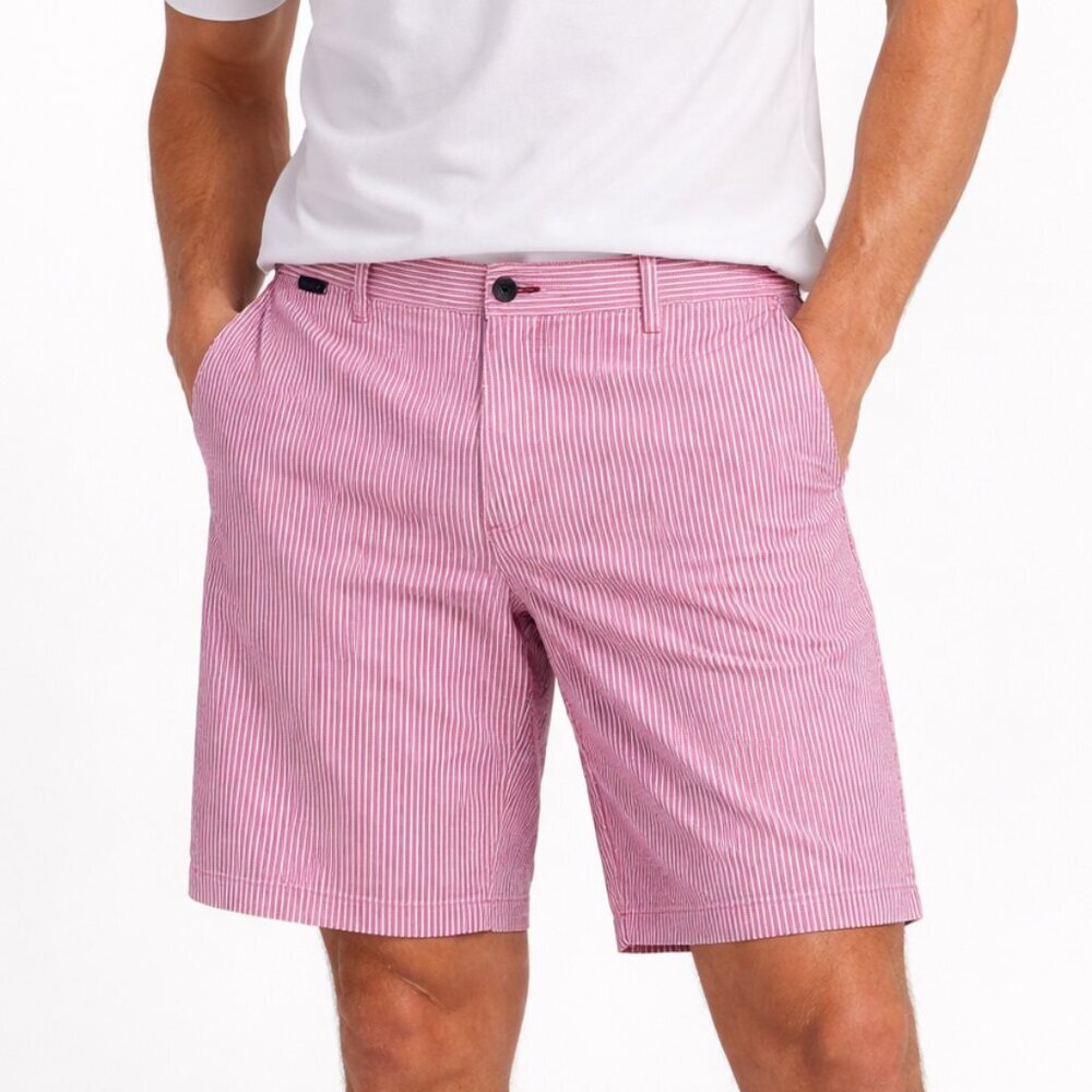 Columbia PFG Super Harborside Shorts Men's 34 Red White Striped